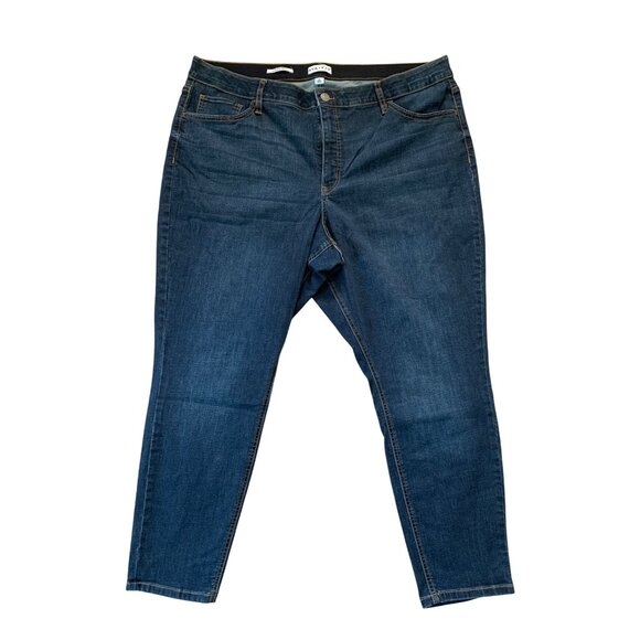 Ava & Viv Womens Stretch Denim Jeans Dark Wash Straight Leg Mid Rise Size 22 - Picture 1 of 14